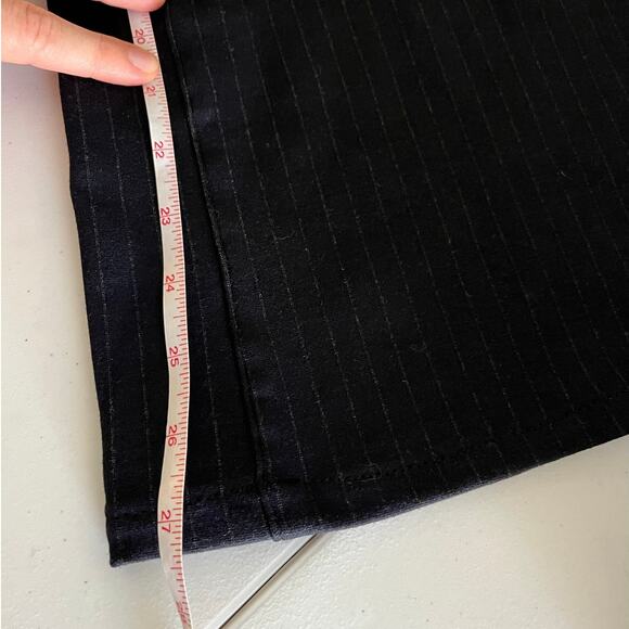 Spanx Wide Leg High Waist Ponte Navy Pin Stripe Career Office Work Pants Medium - Picture 9 of 15